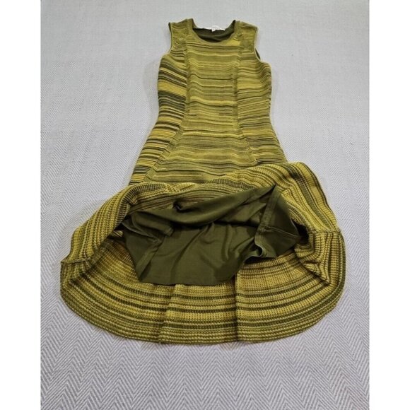 Rachel Roy Dress Size Med Olive & Forest Variegated Stretch Fit & Flare Bodycon - Picture 6 of 16